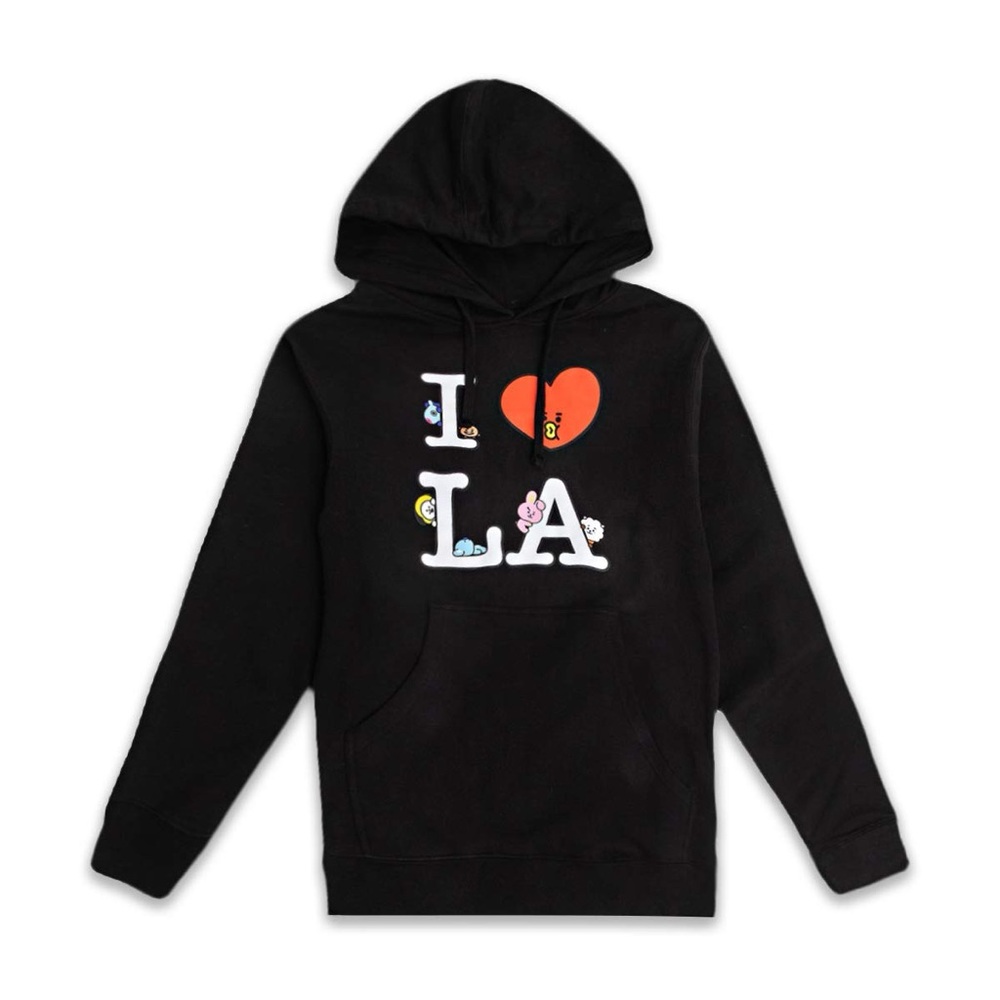 Official Line Friends BT21 I Love LA Unisex Drawstring Hoodie